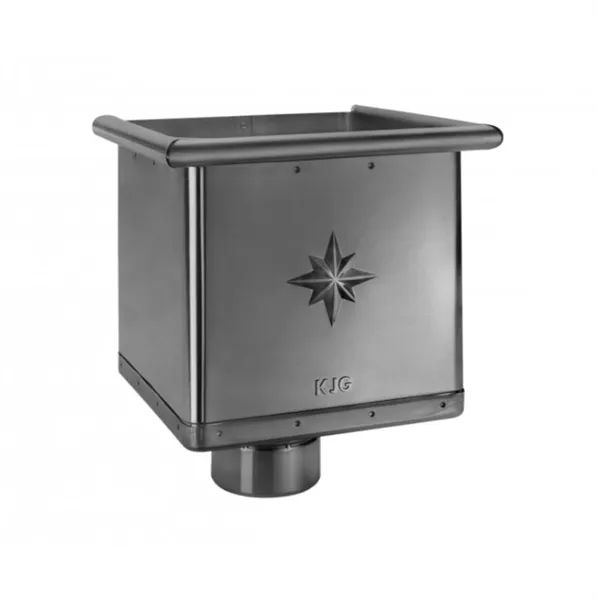KJG sběrný kotlík kubický 100 mm / pozink RAL 9005 černá