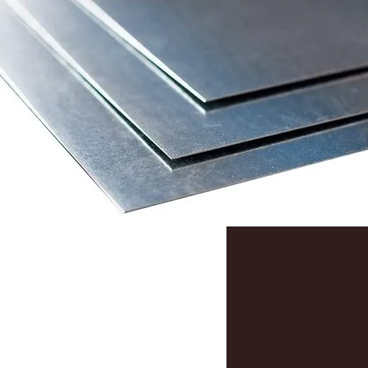 Tabule pozink 0,5 x 1250 x 2000 mm oboustranná s fólií PES RAL 8017 hnědá