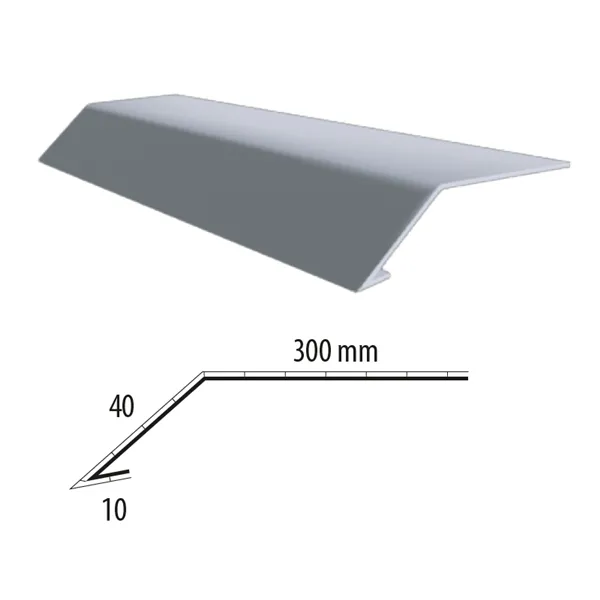 Okapnice r.š.350 mm  /  BAUDER PVC světle šedá 7035