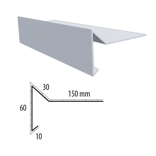 Závětrná lišta š.250 mm  /  BAUDER PVC světle šedá 7035
