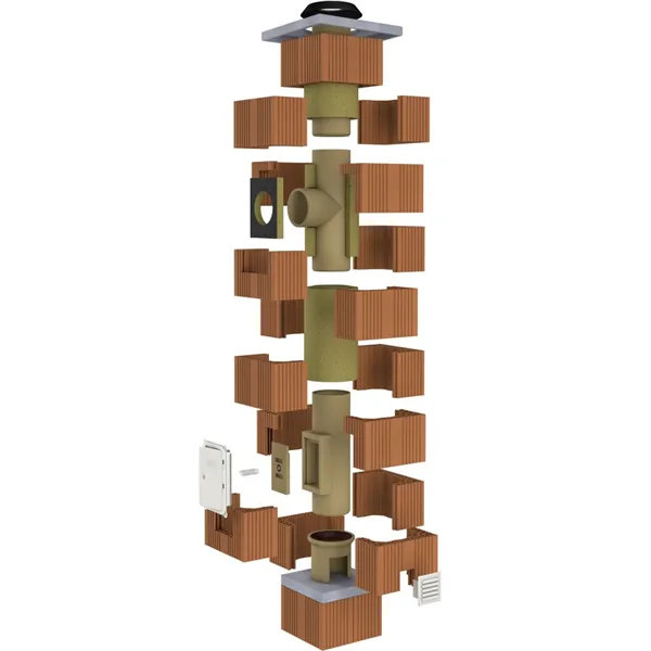 CIKO 3V SADA komínu DN 180mm připojení 90° / výška 4 m