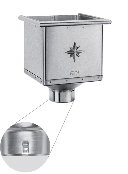 KJG sběrný kotlík kubický 100 mm / pozink RAL 7016 antracit