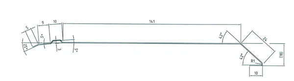 Okapnice s prolisem rš.: 200 mm 2 m / pozink RAL 7016 tmavě šedá