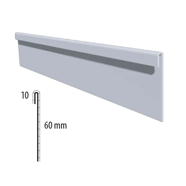 Stěnová lišta rovná r.š.70 mm  /  BAUDER PVC světle šedá 7035