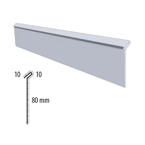 Stěnová lišta vyhnutá r.š.100 mm  /  BAUDER PVC světle šedá 7035