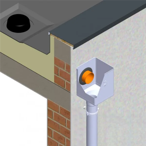 KJG sběrný kotlík kubický excentrický 100 mm / pozink RAL 7016 antracit