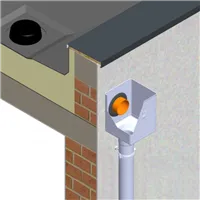 KJG sběrný kotlík kubický excentrický 100 mm / pozink RAL 9005 černý