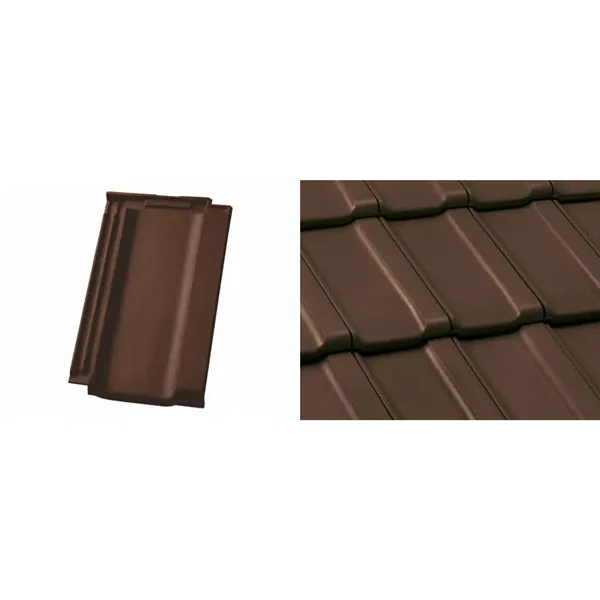 Střešní krytina Nelskamp Nibra R10 půlka / tmavě hnědá engoba, pálená (výprodej)
