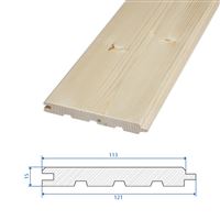 Palubka obkladová smrková A/B klasický profil / 15 x 121 x 4200 mm