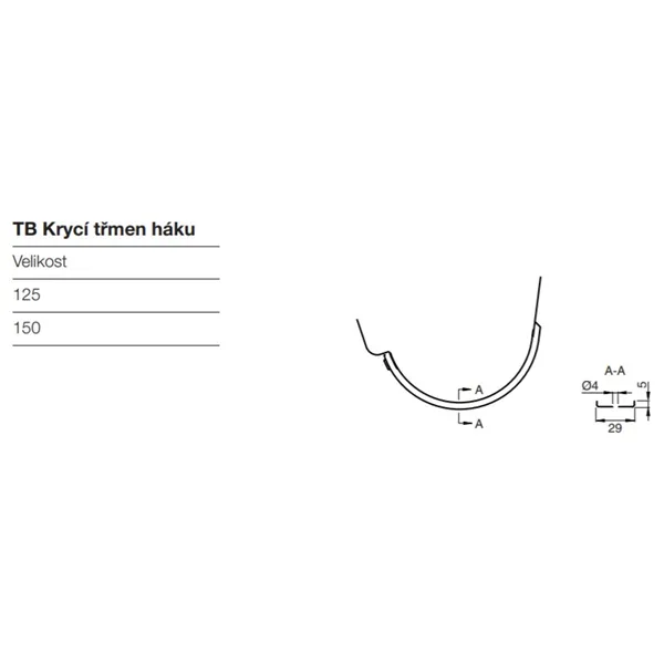 Krycí třmen háku Lindab TB 150 mm / RAL 8017 hnědá