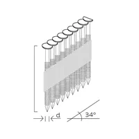 KMR (BeA) hřebíky do hřebíkovačky D34 konvex H  BK  / 3,1 x 90 mm