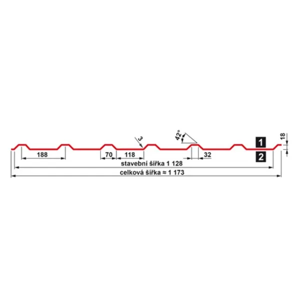 Střešní krytina Satjam trapéz SAT18NA 0,5 mm / TOPMAT antracit RAL7016, plechová