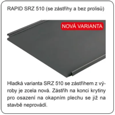 Střešní krytina Satjam Rapid SRZ 510 / Satmat35 hrubozrnná černá RR33, plechová